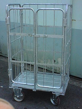 Ｌ型４面亜鉛鍍金カゴ車