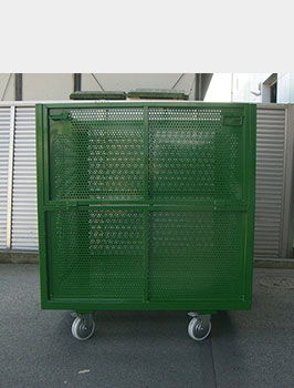 牽引台車（固定カゴ車、メッシュ仕様）